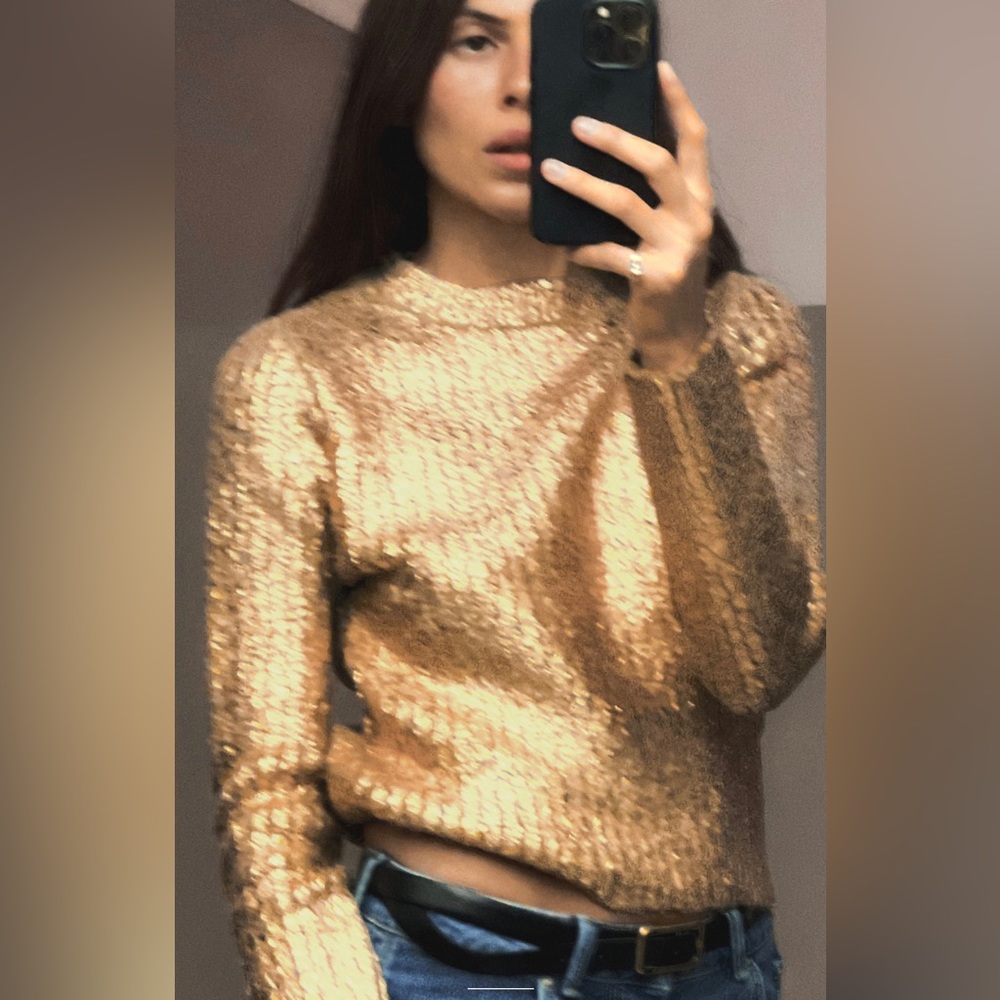 Gold foil sweater brand new w tags